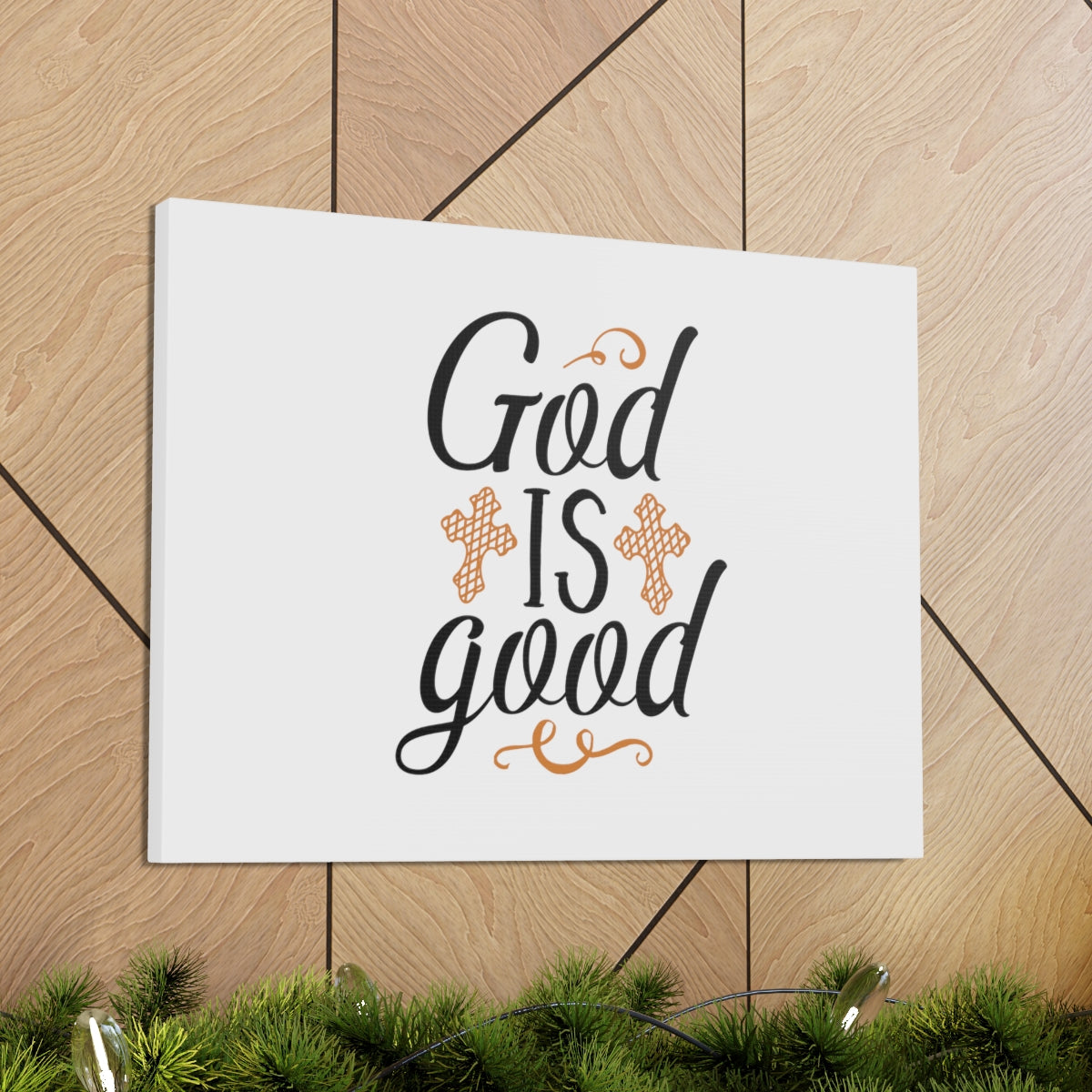 Scripture Walls God Is Good Psalm 103:8 Cross Christian Wall Art Bible Verse Print Ready to Hang Unframed-Express Your Love Gifts