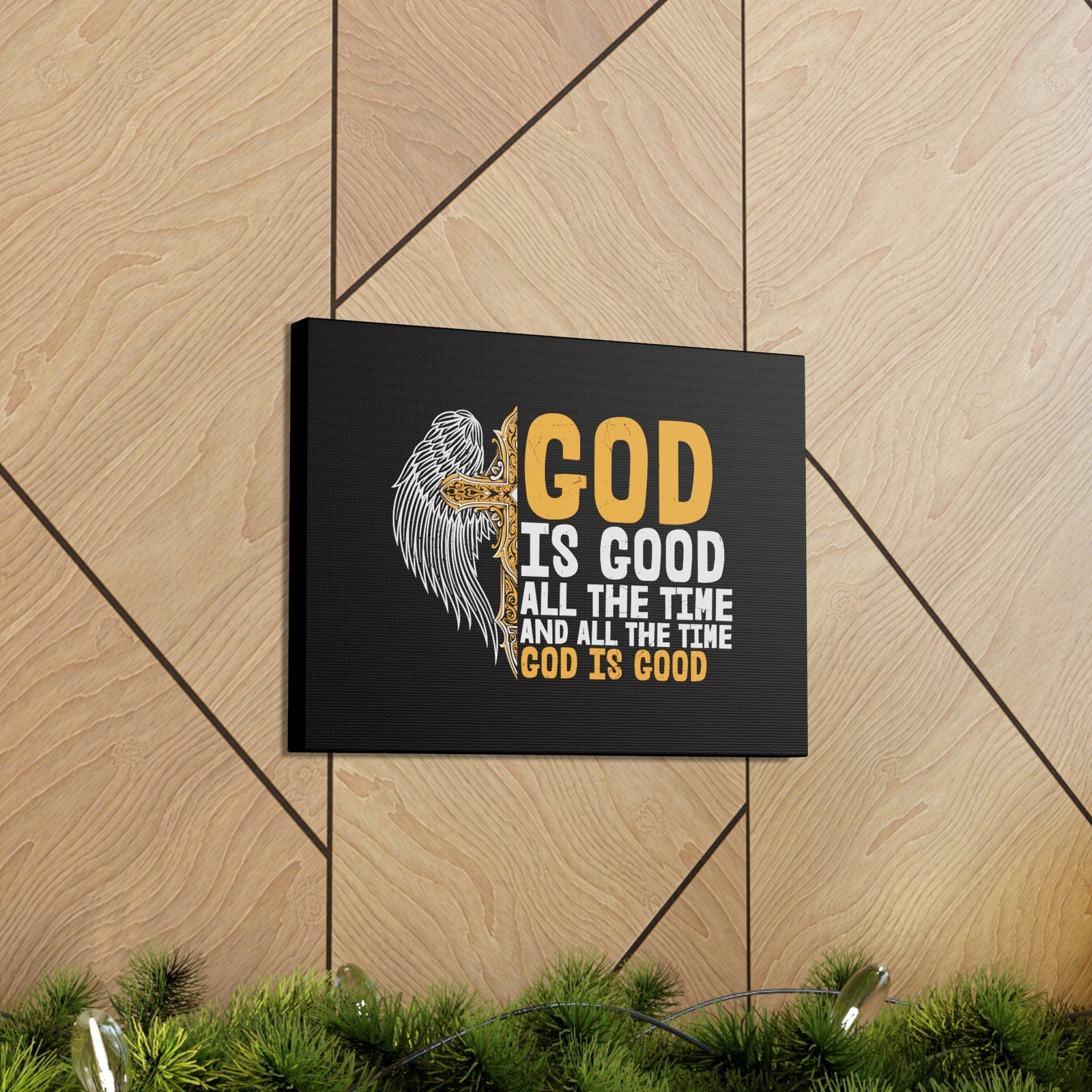 Scripture Walls God Is Good Psalm 103:8 Yellow Christian Wall Art Bible Verse Print Ready to Hang Unframed-Express Your Love Gifts