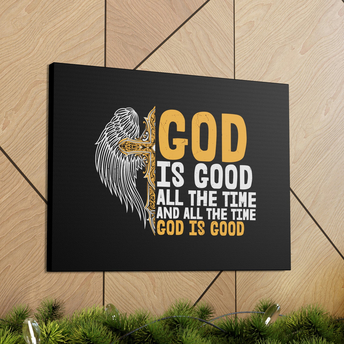 Scripture Walls God Is Good Psalm 103:8 Yellow Christian Wall Art Bible Verse Print Ready to Hang Unframed-Express Your Love Gifts