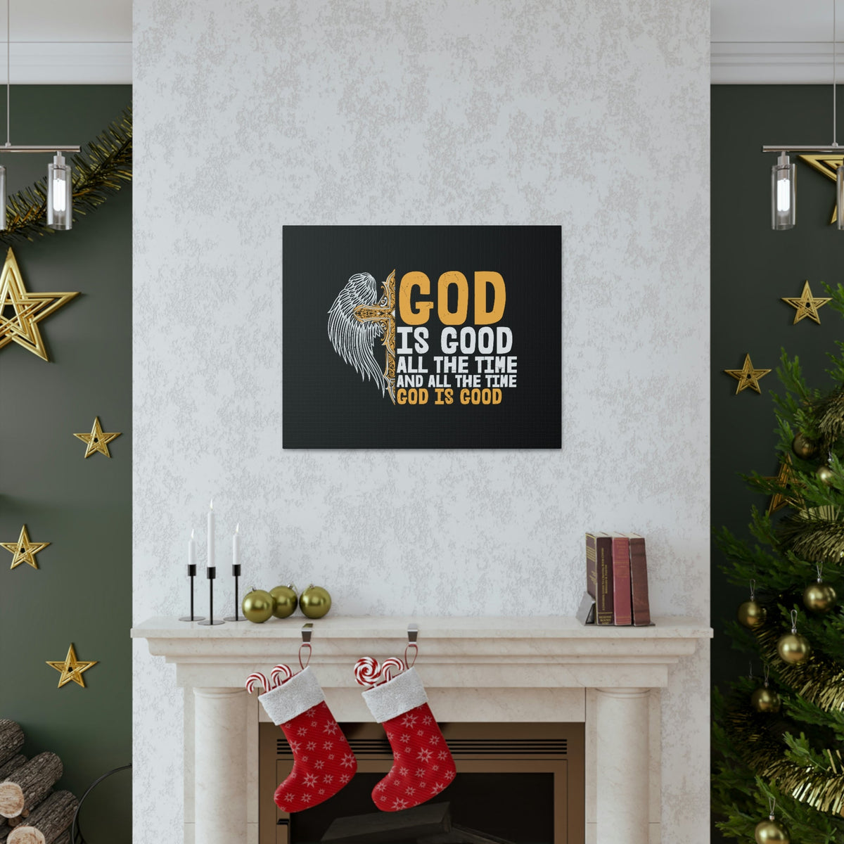 Scripture Walls God Is Good Psalm 103:8 Yellow Christian Wall Art Bible Verse Print Ready to Hang Unframed-Express Your Love Gifts