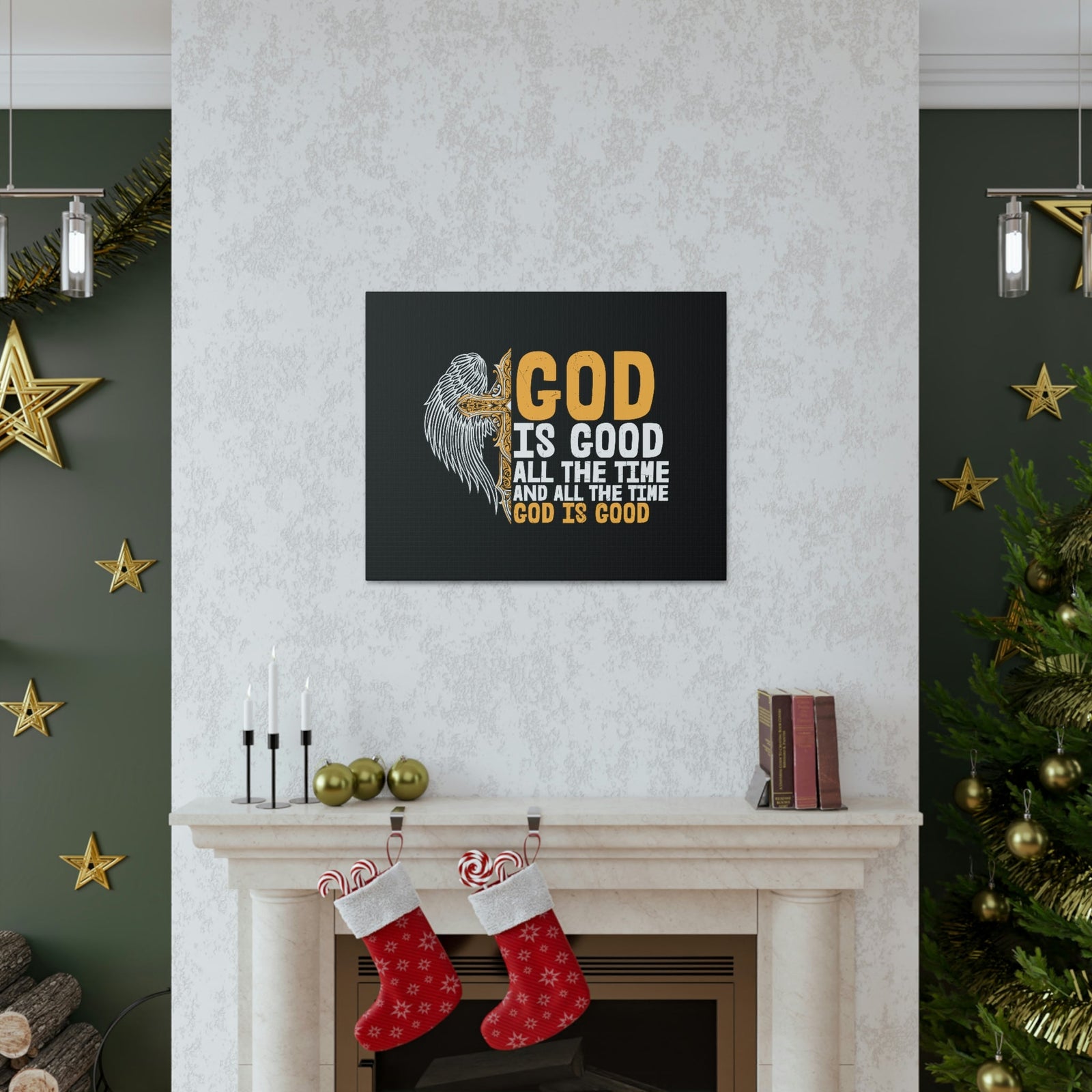 Scripture Walls God Is Good Psalm 103:8 Yellow Christian Wall Art Bible Verse Print Ready to Hang Unframed-Express Your Love Gifts