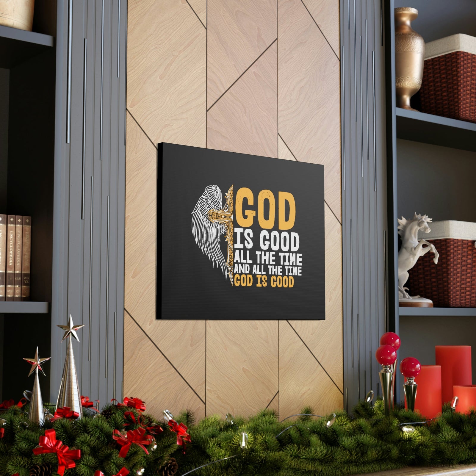 Scripture Walls God Is Good Psalm 103:8 Yellow Christian Wall Art Bible Verse Print Ready to Hang Unframed-Express Your Love Gifts