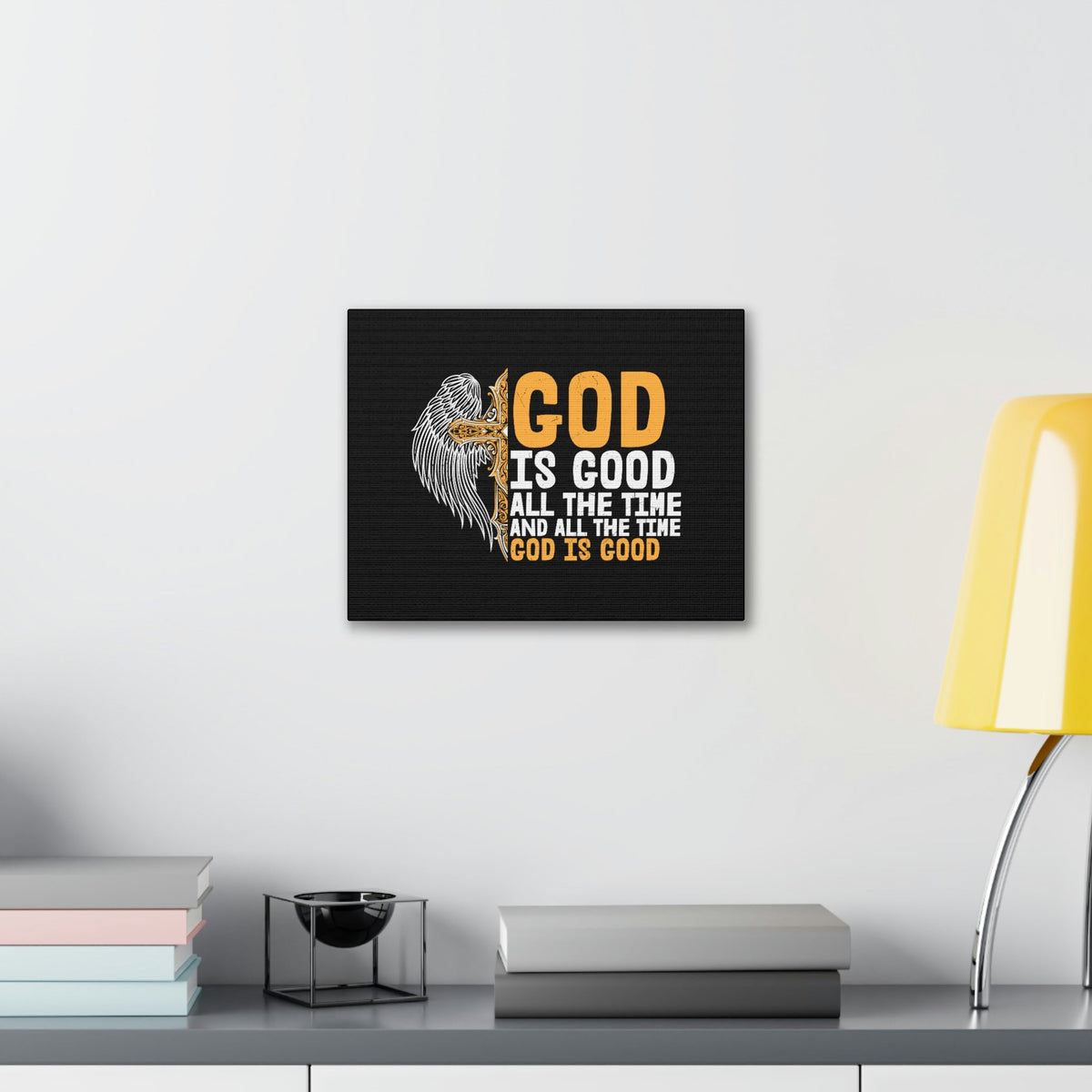 Scripture Walls God Is Good Psalm 103:8 Yellow Christian Wall Art Bible Verse Print Ready to Hang Unframed-Express Your Love Gifts