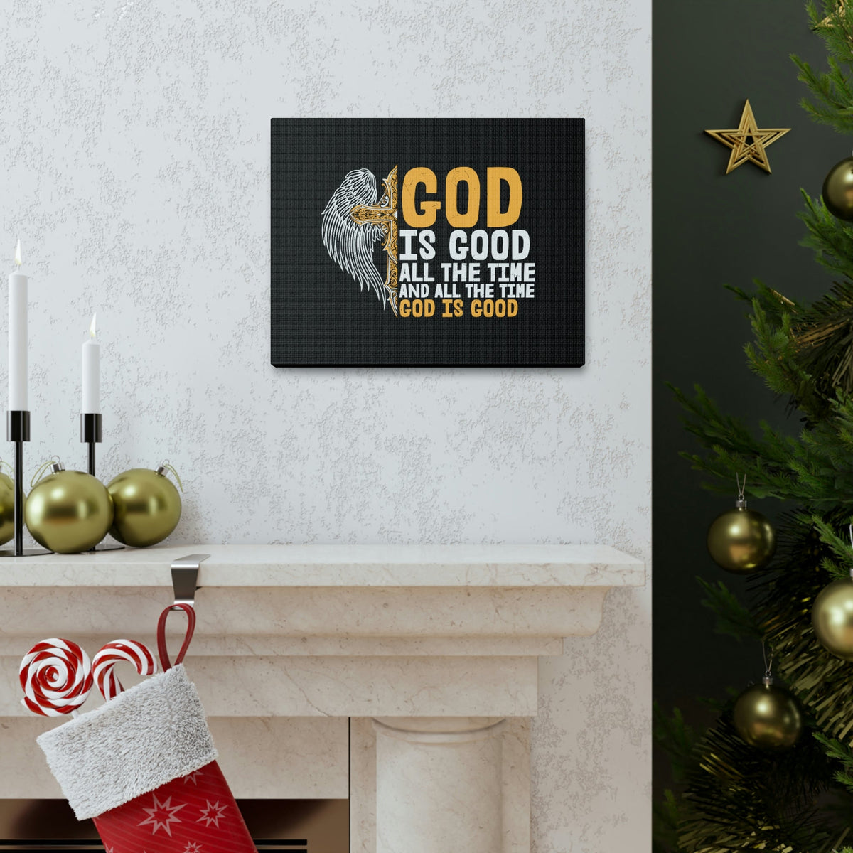 Scripture Walls God Is Good Psalm 103:8 Yellow Christian Wall Art Bible Verse Print Ready to Hang Unframed-Express Your Love Gifts