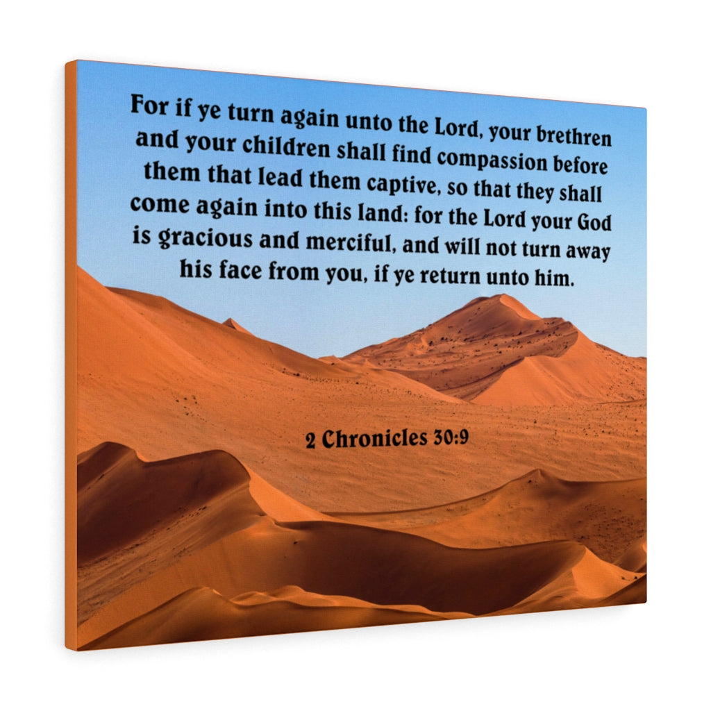 Scripture Walls God is Gracious and Merciful 2 Chronicles 30:9 Bible Verse Canvas Christian Wall Art Ready to Hang Unframed-Express Your Love Gifts