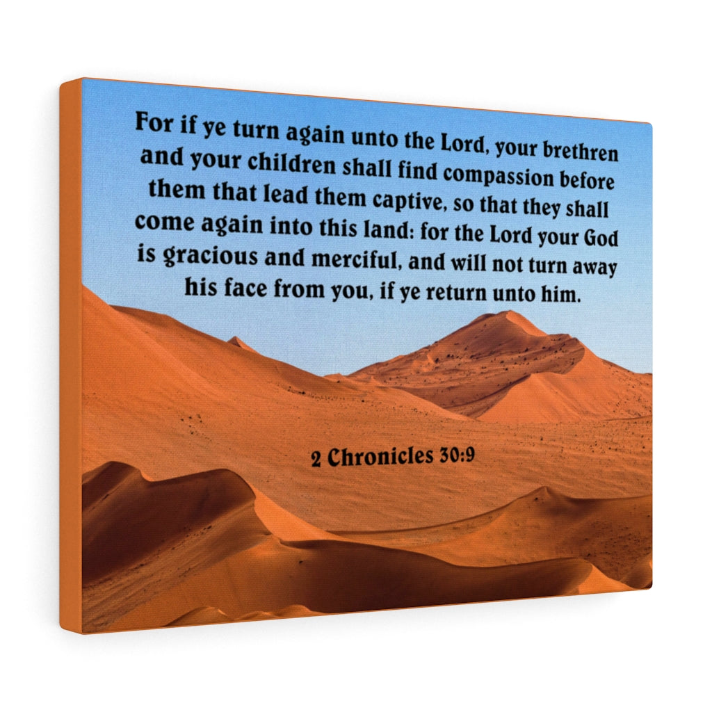 Scripture Walls God is Gracious and Merciful 2 Chronicles 30:9 Bible Verse Canvas Christian Wall Art Ready to Hang Unframed-Express Your Love Gifts