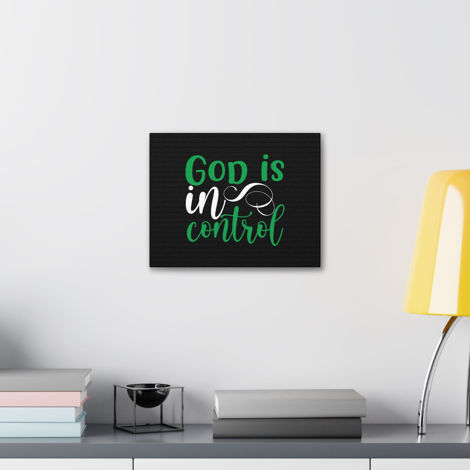 Scripture Walls God Is In Control Psalm 27:1 Green Christian Wall Art Bible Verse Print Ready to Hang Unframed-Express Your Love Gifts