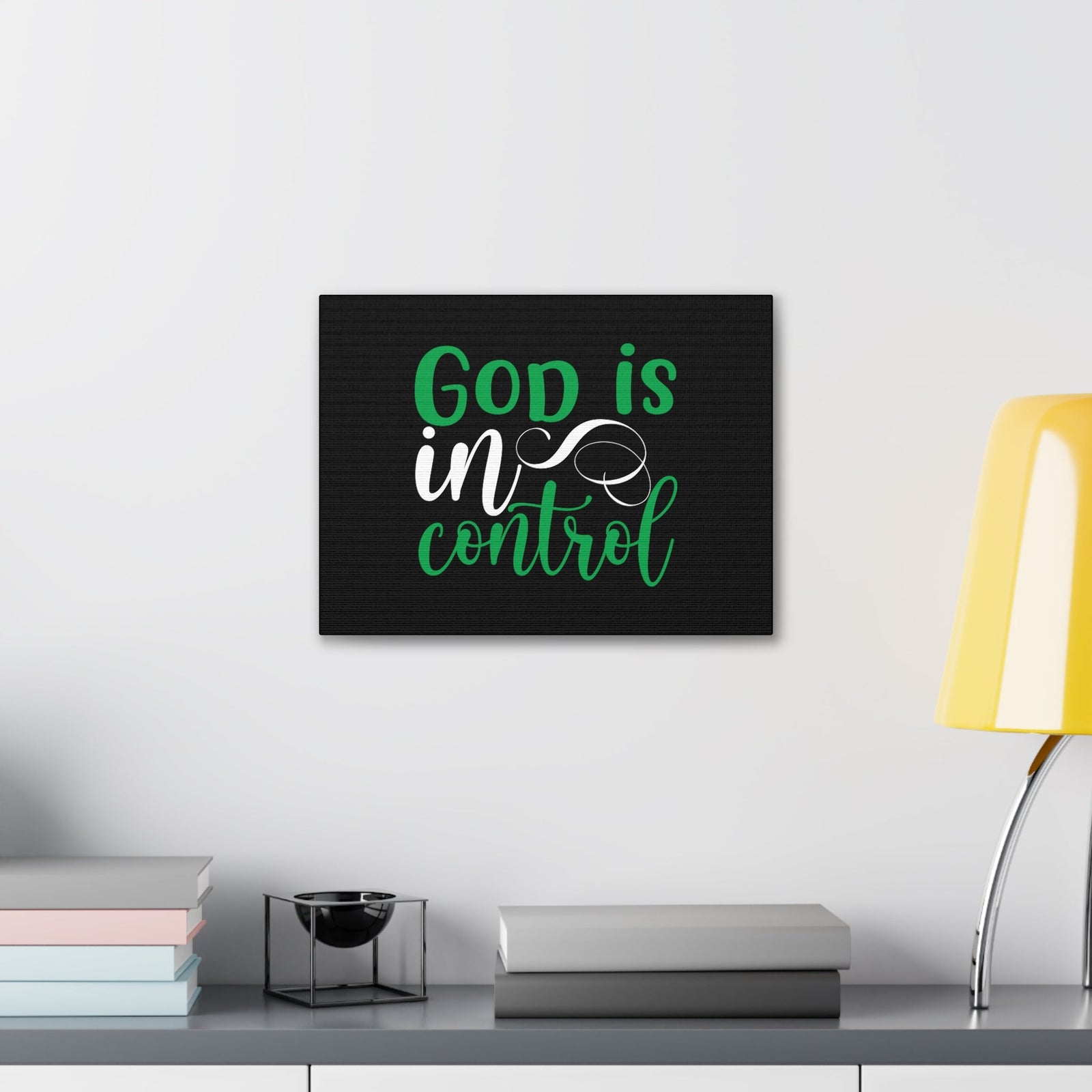 Scripture Walls God Is In Control Psalm 27:1 Green Christian Wall Art Bible Verse Print Ready to Hang Unframed-Express Your Love Gifts