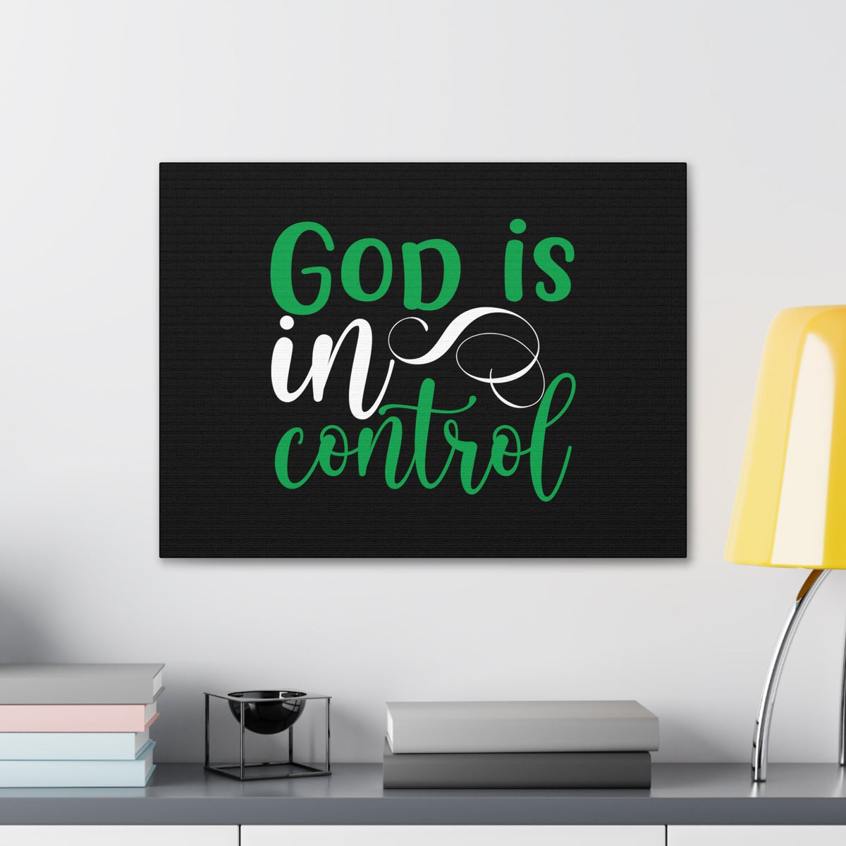 Scripture Walls God Is In Control Psalm 27:1 Green Christian Wall Art Bible Verse Print Ready to Hang Unframed-Express Your Love Gifts