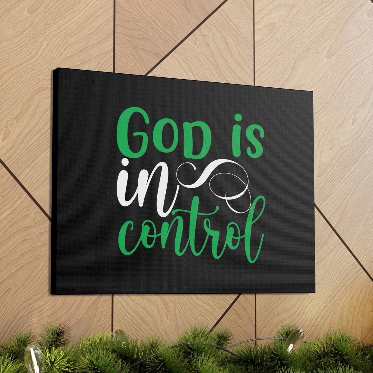 Scripture Walls God Is In Control Psalm 27:1 Green Christian Wall Art Bible Verse Print Ready to Hang Unframed-Express Your Love Gifts