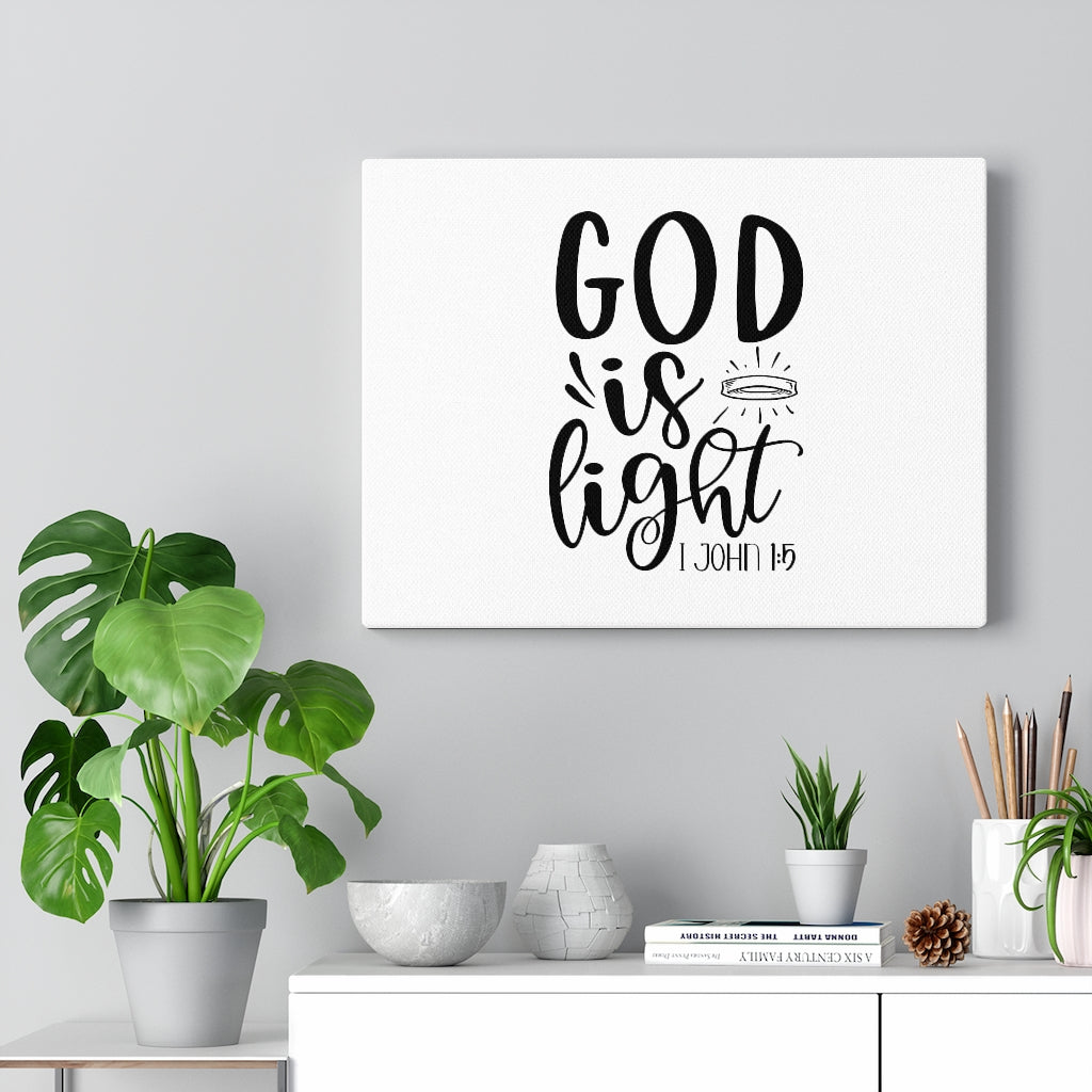 Scripture Walls God Is Light 1 John 1:5 Bible Verse Canvas Christian Wall Art Ready to Hang Unframed-Express Your Love Gifts