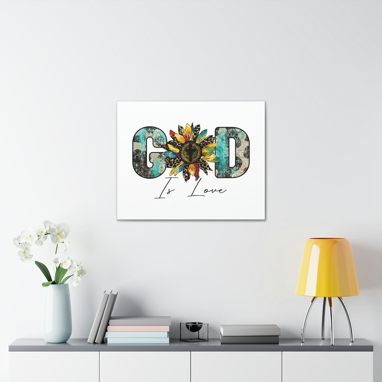 Scripture Walls God Is Love 1 John 4:16 Blue Christian Wall Art Bible Verse Print Ready to Hang Unframed-Express Your Love Gifts