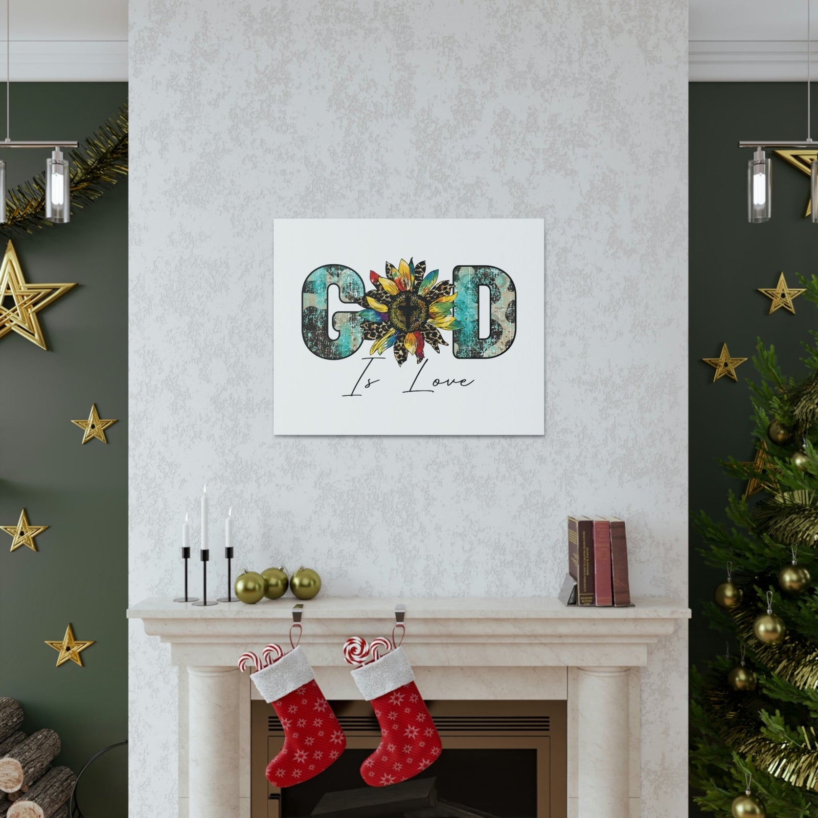 Scripture Walls God Is Love 1 John 4:16 Blue Christian Wall Art Bible Verse Print Ready to Hang Unframed-Express Your Love Gifts