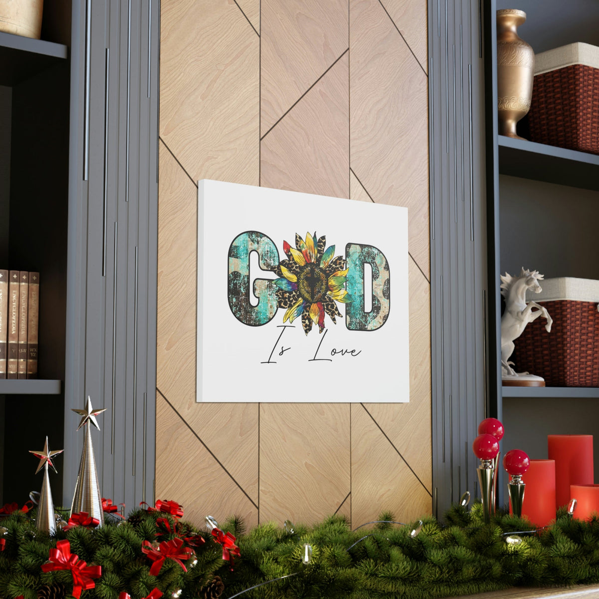 Scripture Walls God Is Love 1 John 4:16 Blue Christian Wall Art Bible Verse Print Ready to Hang Unframed-Express Your Love Gifts