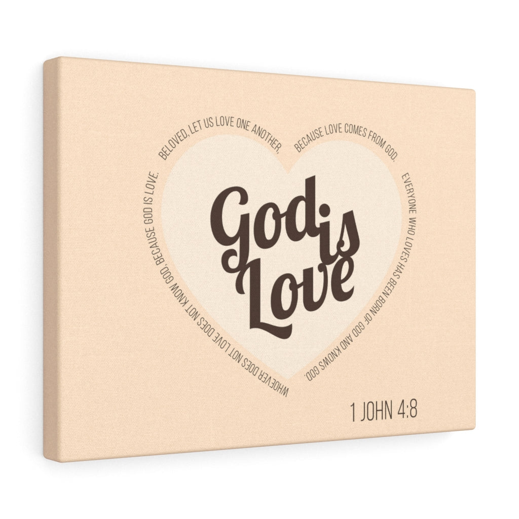 Scripture Walls God Is Love 1 John 4:8 Light Brown Bible Verse Canvas Christian Wall Art Ready to Hang Unframed-Express Your Love Gifts
