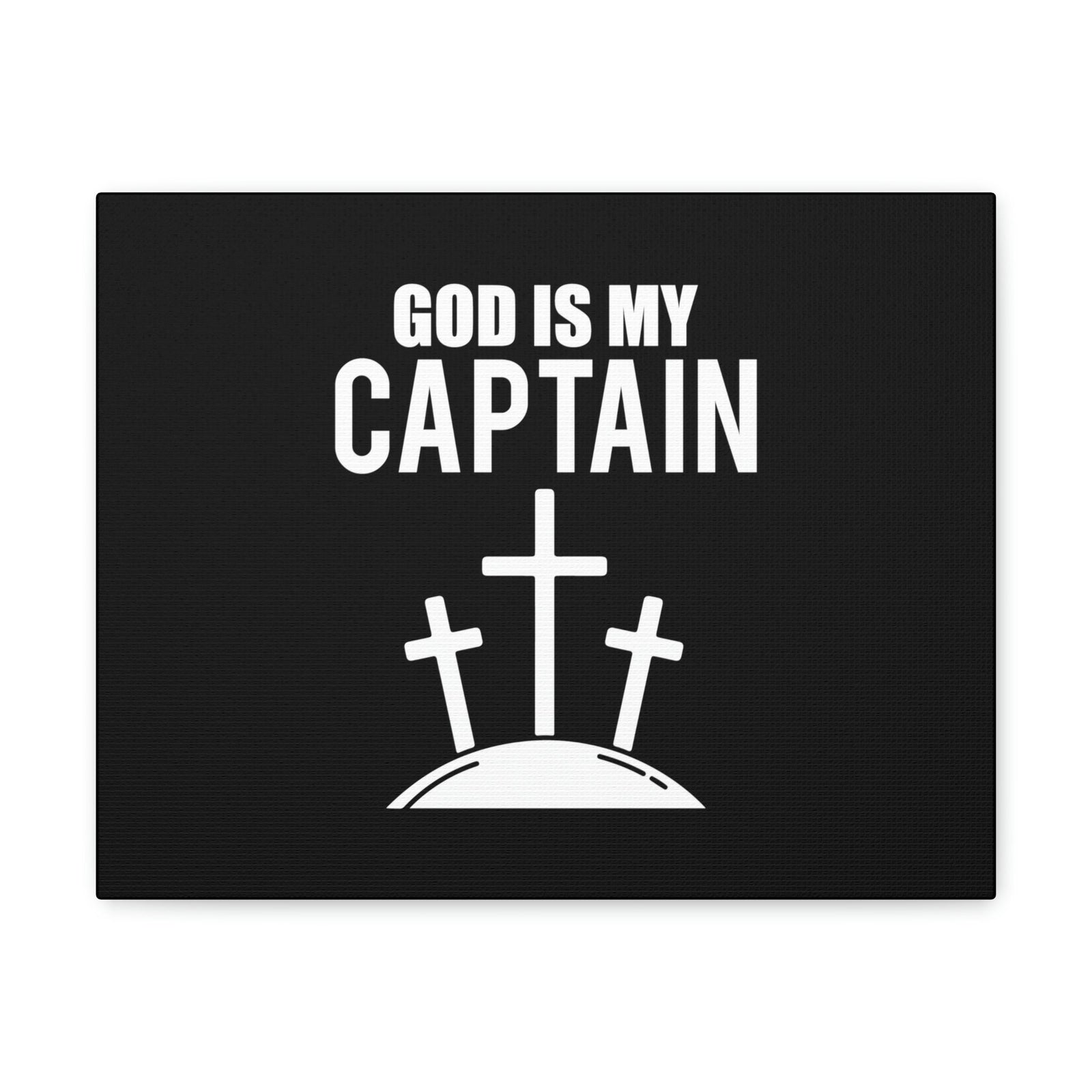 Scripture Walls God Is My Captain Hebrews 12:2 Three Cross Christian Wall Art Bible Verse Print Ready to Hang Unframed-Express Your Love Gifts