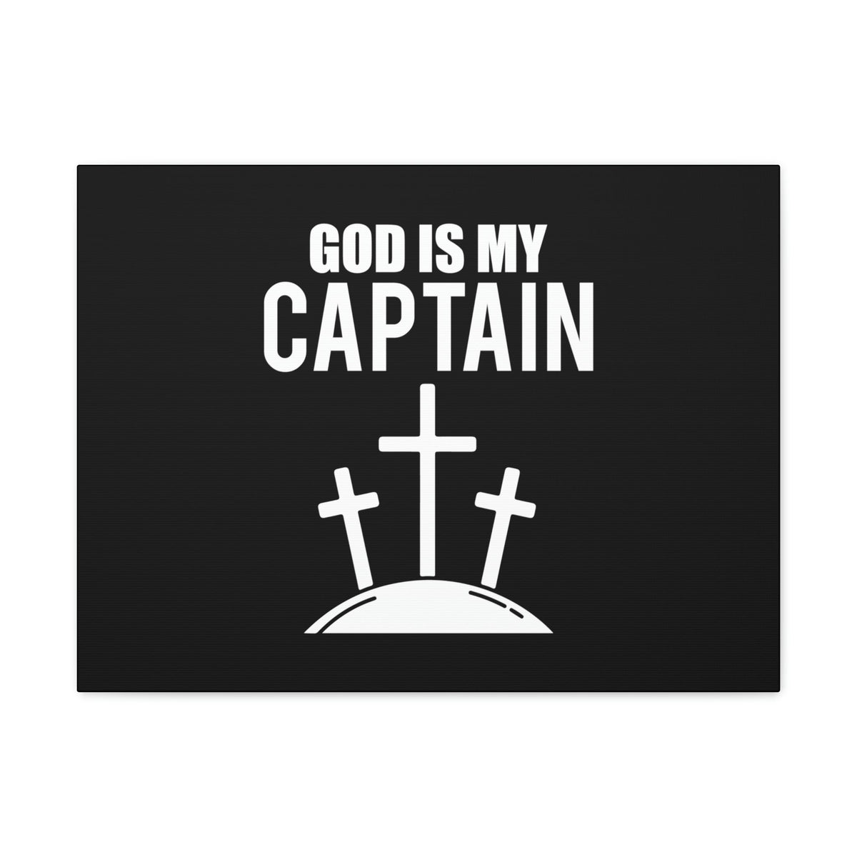 Scripture Walls God Is My Captain Hebrews 12:2 Three Cross Christian Wall Art Bible Verse Print Ready to Hang Unframed-Express Your Love Gifts