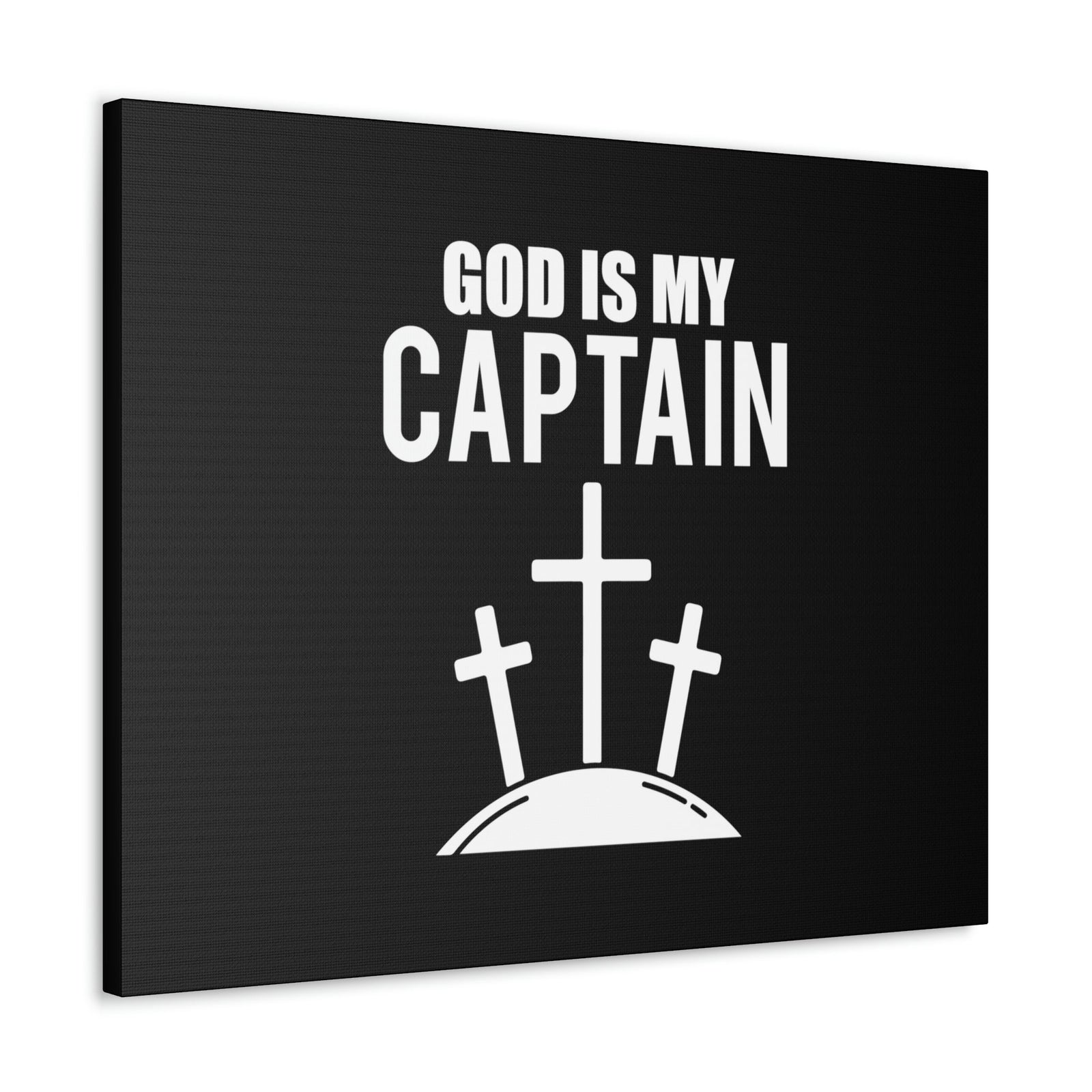Scripture Walls God Is My Captain Hebrews 12:2 Three Cross Christian Wall Art Bible Verse Print Ready to Hang Unframed-Express Your Love Gifts