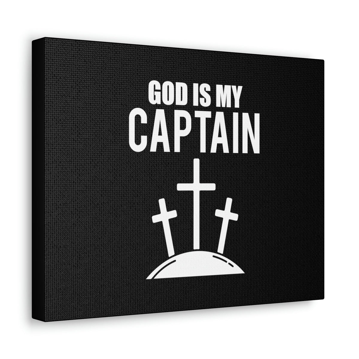 Scripture Walls God Is My Captain Hebrews 12:2 Three Cross Christian Wall Art Bible Verse Print Ready to Hang Unframed-Express Your Love Gifts