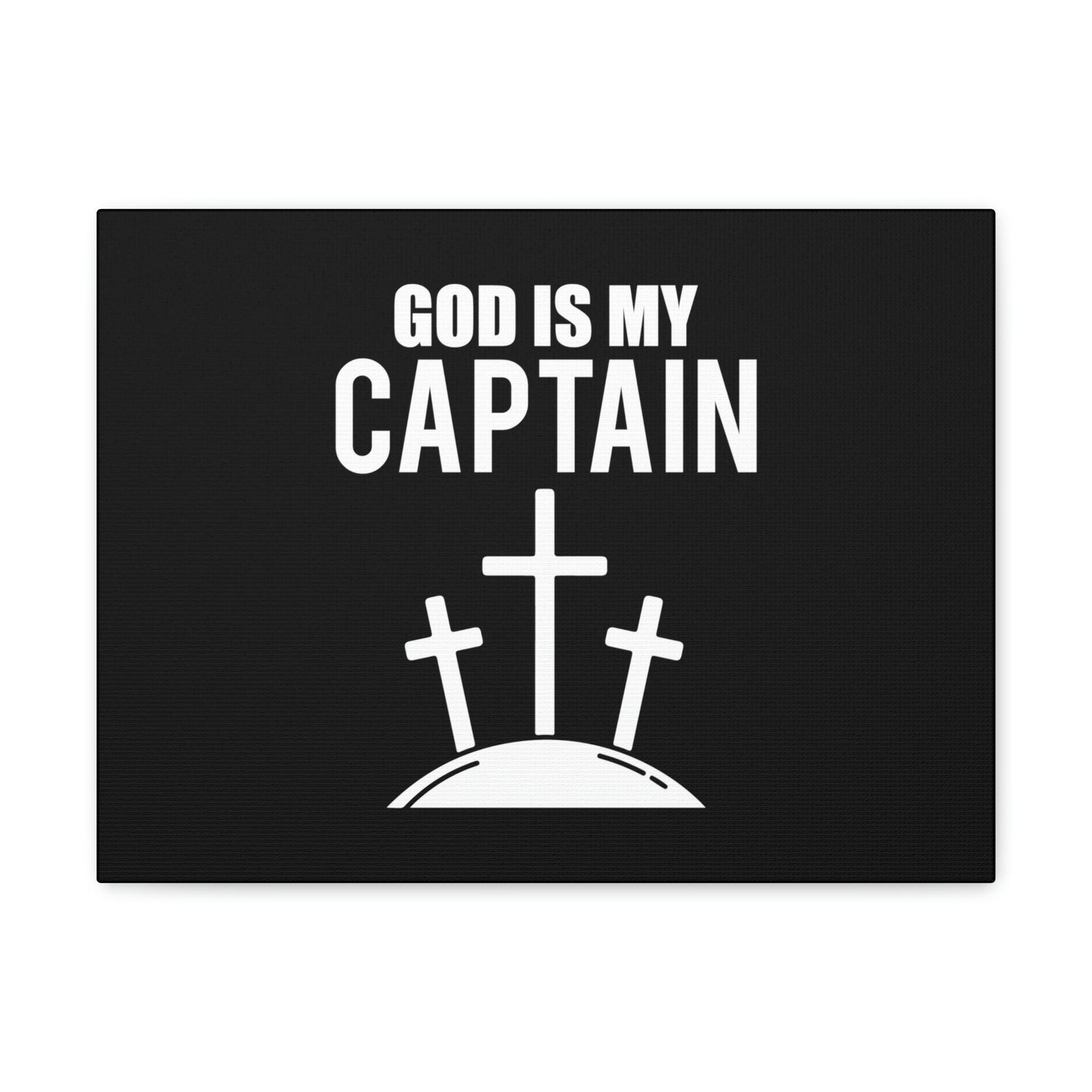 Scripture Walls God Is My Captain Hebrews 12:2 Three Cross Christian Wall Art Bible Verse Print Ready to Hang Unframed-Express Your Love Gifts
