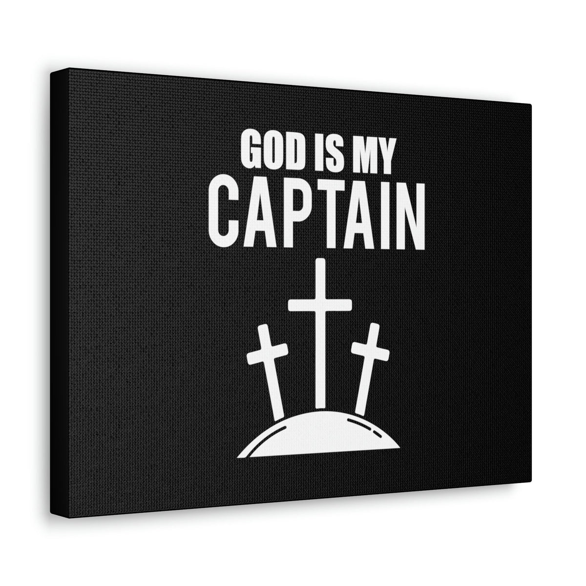 Scripture Walls God Is My Captain Hebrews 12:2 Three Cross Christian Wall Art Bible Verse Print Ready to Hang Unframed-Express Your Love Gifts