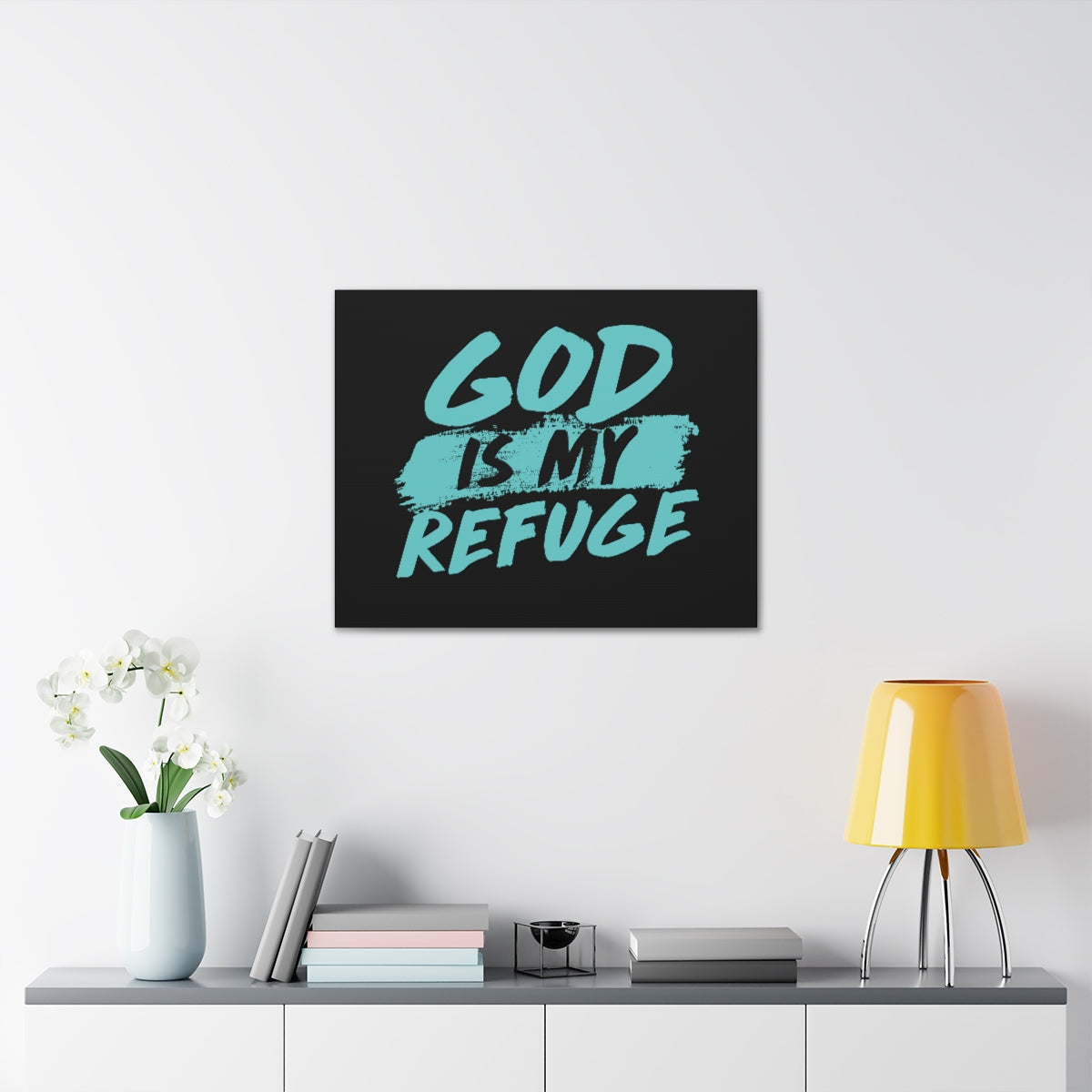 Scripture Walls God Is My Refuge Psalm 46:1 Christian Wall Art Print Ready to Hang Unframed-Express Your Love Gifts
