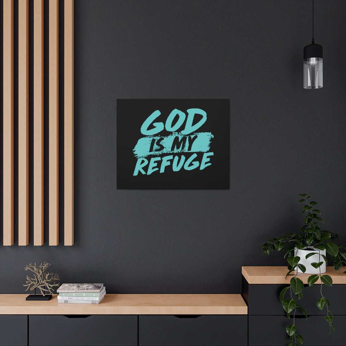Scripture Walls God Is My Refuge Psalm 46:1 Christian Wall Art Print Ready to Hang Unframed-Express Your Love Gifts