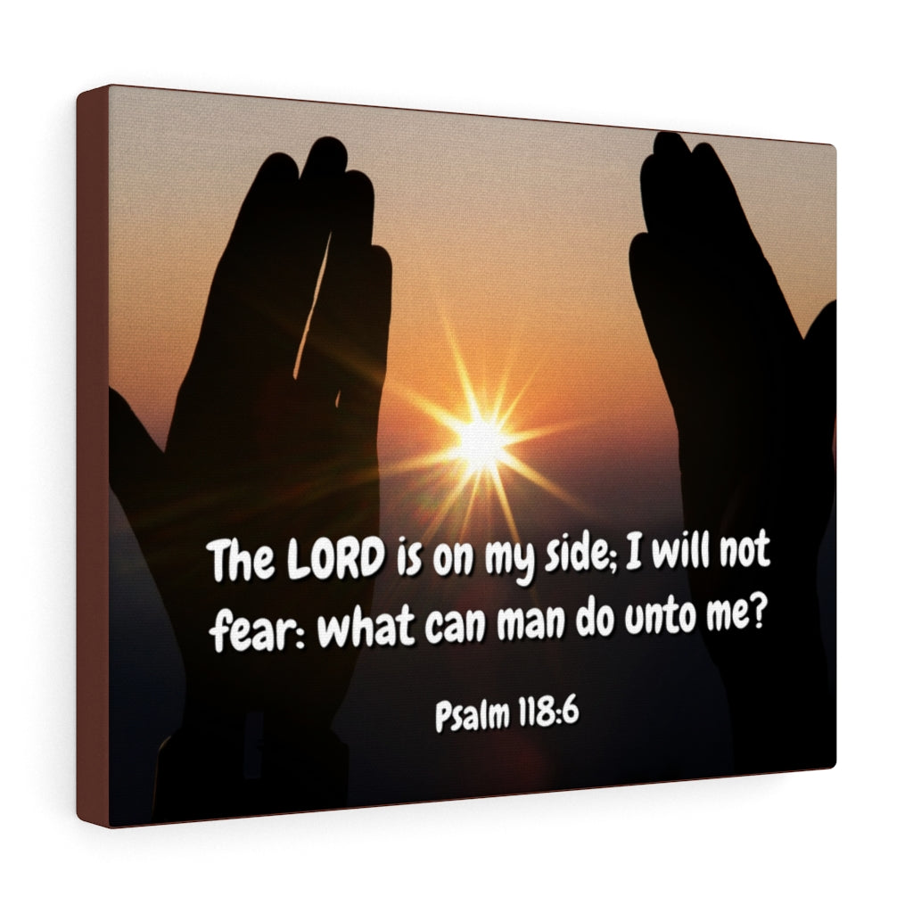Scripture Walls God Is On My Side Psalm 118:6 Bible Verse Canvas Christian Wall Art Ready to Hang Unframed-Express Your Love Gifts