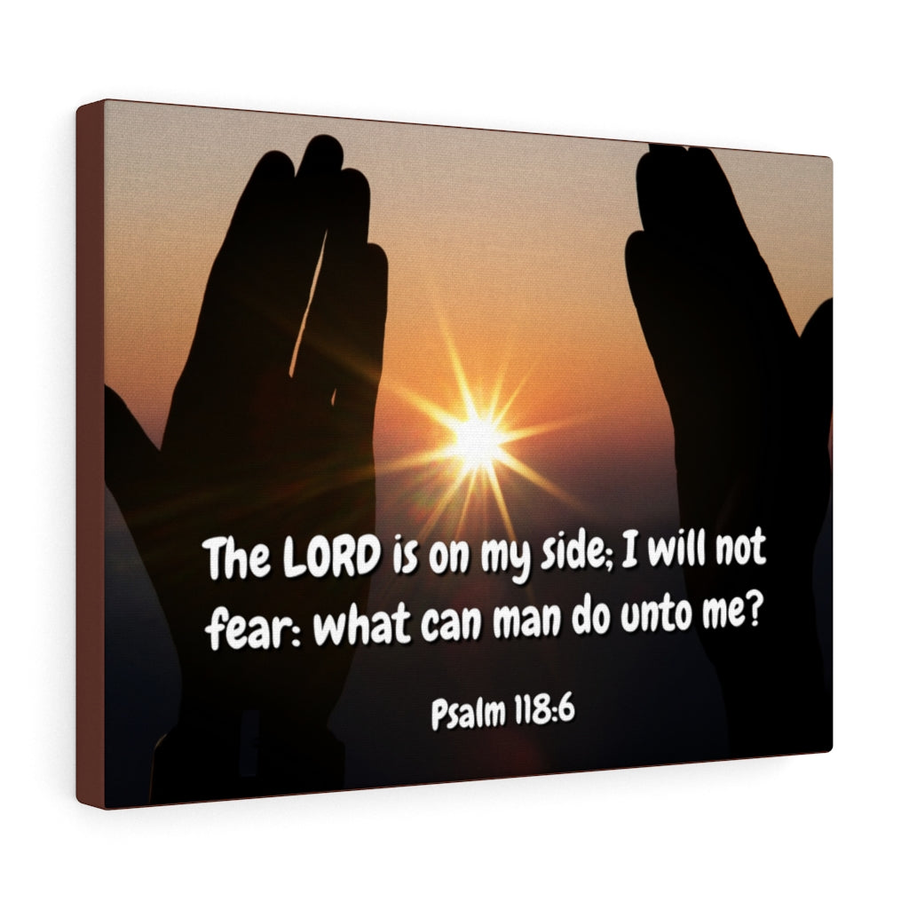 Scripture Walls God Is On My Side Psalm 118:6 Bible Verse Canvas Christian Wall Art Ready to Hang Unframed-Express Your Love Gifts