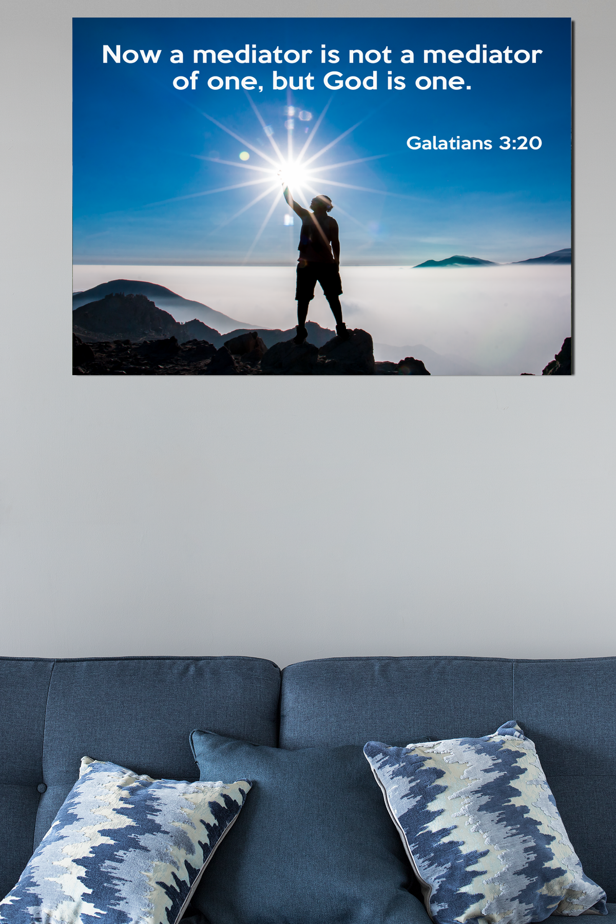 Scripture Walls God is One Galatians 3:20 Bible Verse Canvas Christian Wall Art Ready to Hang Unframed-Express Your Love Gifts