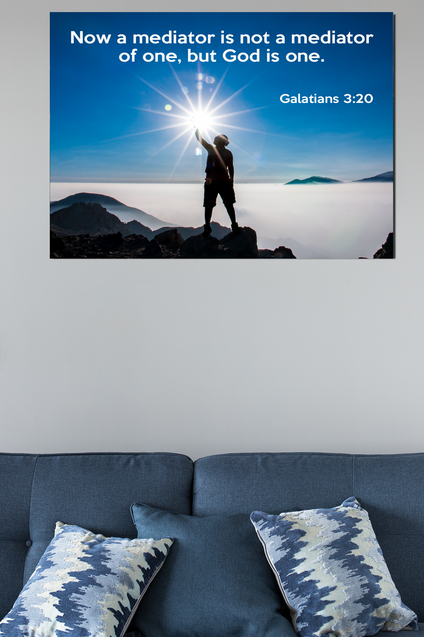 Scripture Walls God is One Galatians 3:20 Bible Verse Canvas Christian Wall Art Ready to Hang Unframed-Express Your Love Gifts