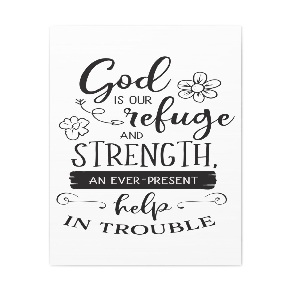 Scripture Walls God Is Our Psalm 46:1 Christian Wall Art Print Ready to Hang Unframed-Express Your Love Gifts