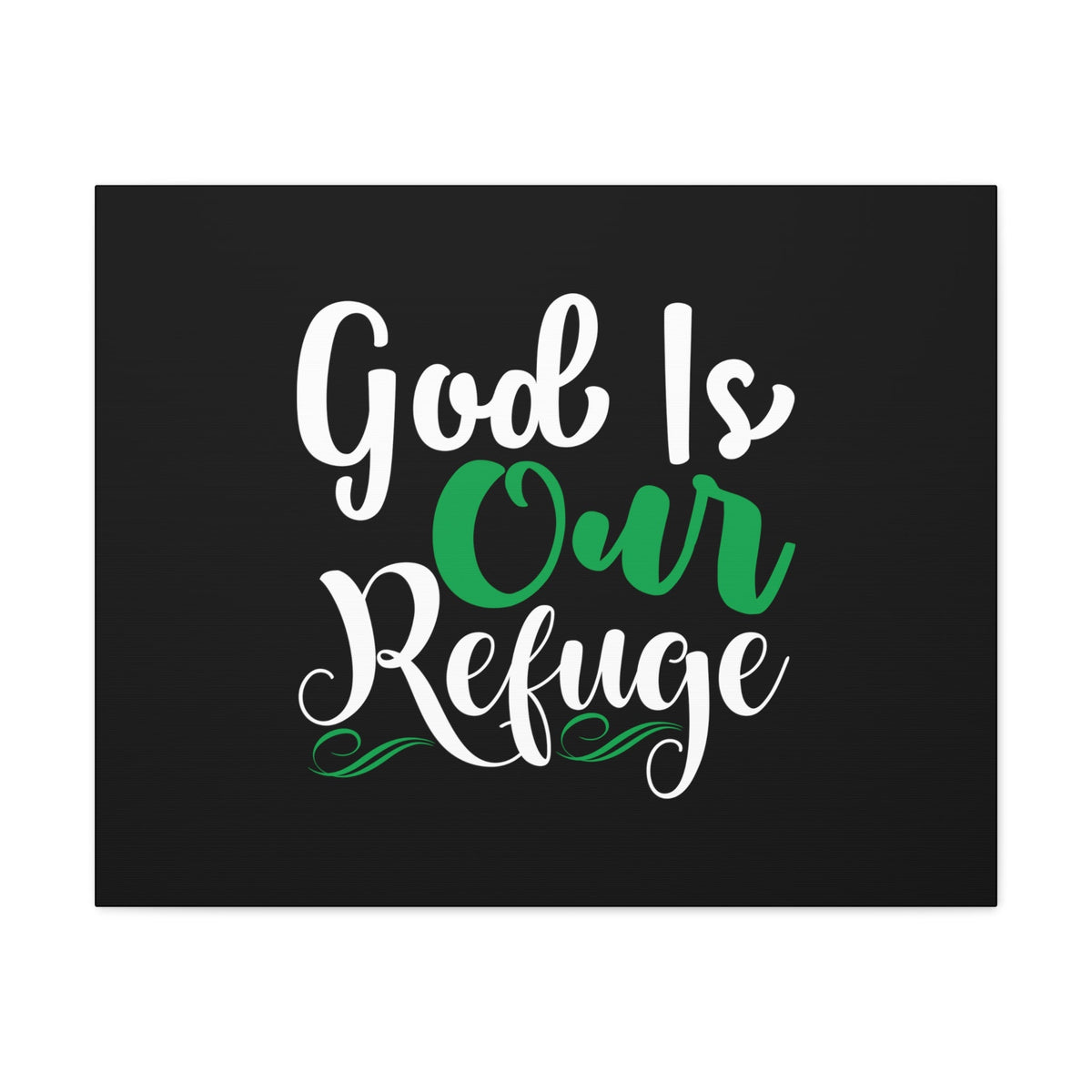 Scripture Walls God Is Our Refuge Psalm 46:1 Green Christian Wall Art Bible Verse Print Ready to Hang Unframed-Express Your Love Gifts