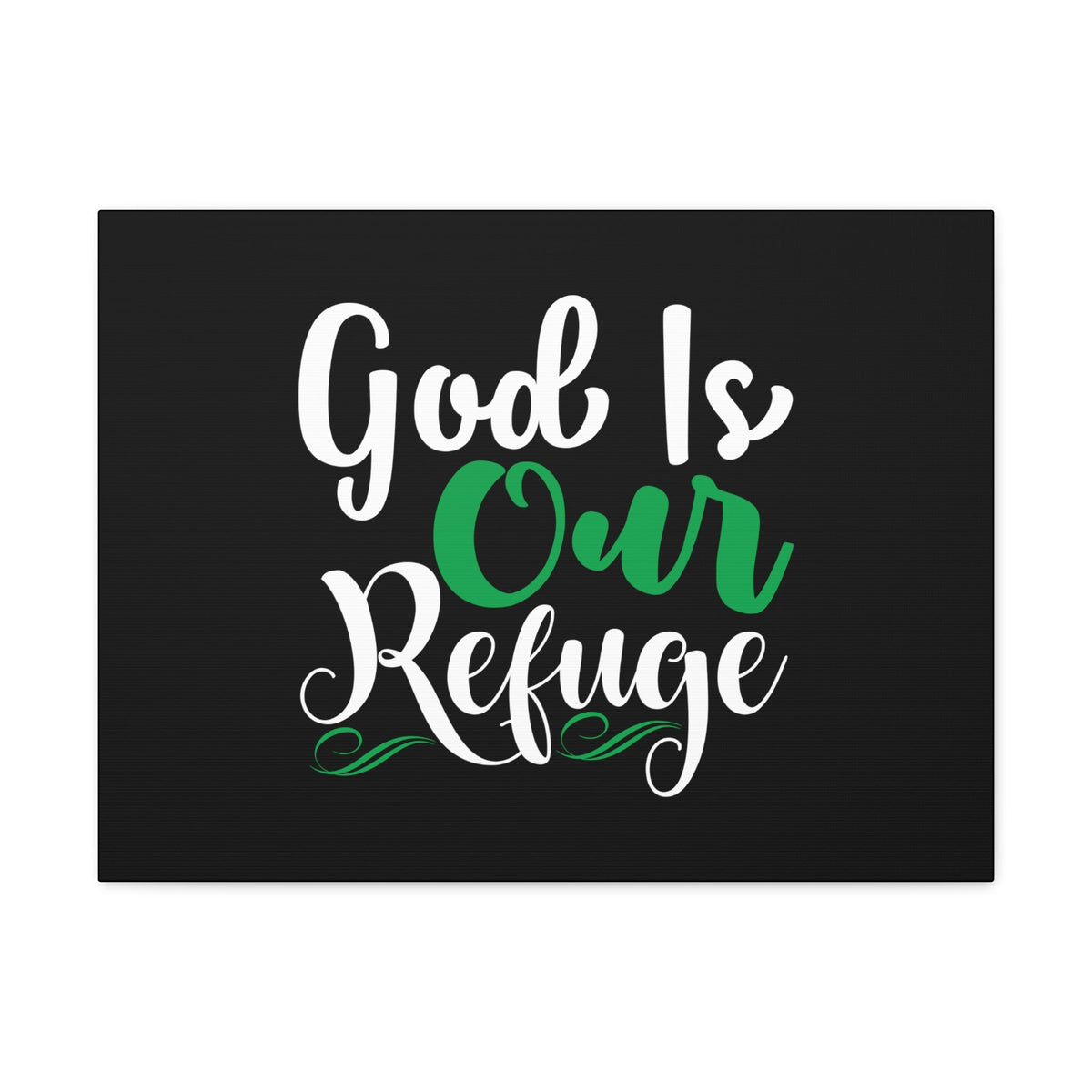 Scripture Walls God Is Our Refuge Psalm 46:1 Green Christian Wall Art Bible Verse Print Ready to Hang Unframed-Express Your Love Gifts