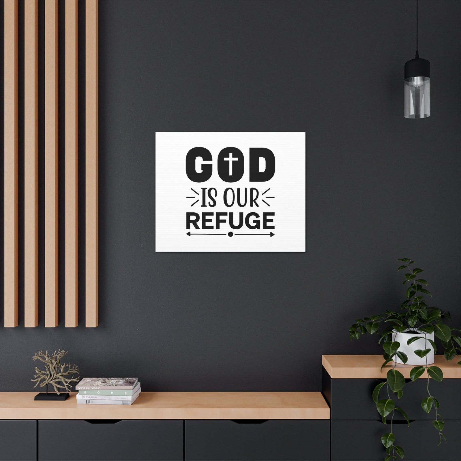 Scripture Walls God Is Our Refuge Psalm 46:1 Christian Wall Art Bible Verse Print Ready to Hang Unframed-Express Your Love Gifts
