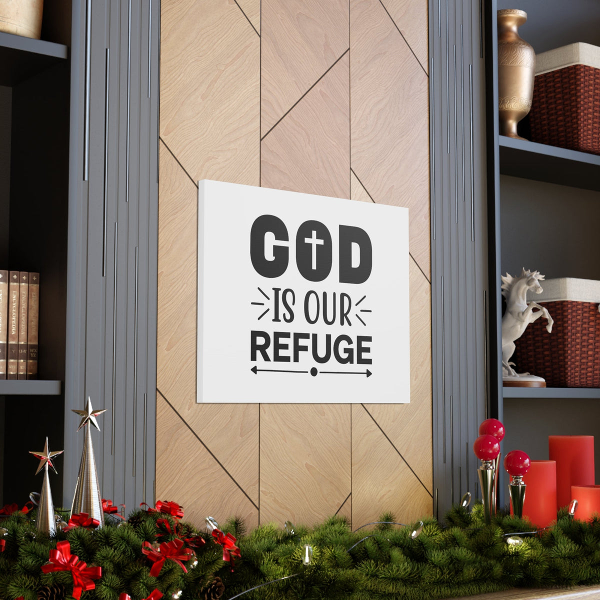 Scripture Walls God Is Our Refuge Psalm 46:1 Christian Wall Art Bible Verse Print Ready to Hang Unframed-Express Your Love Gifts