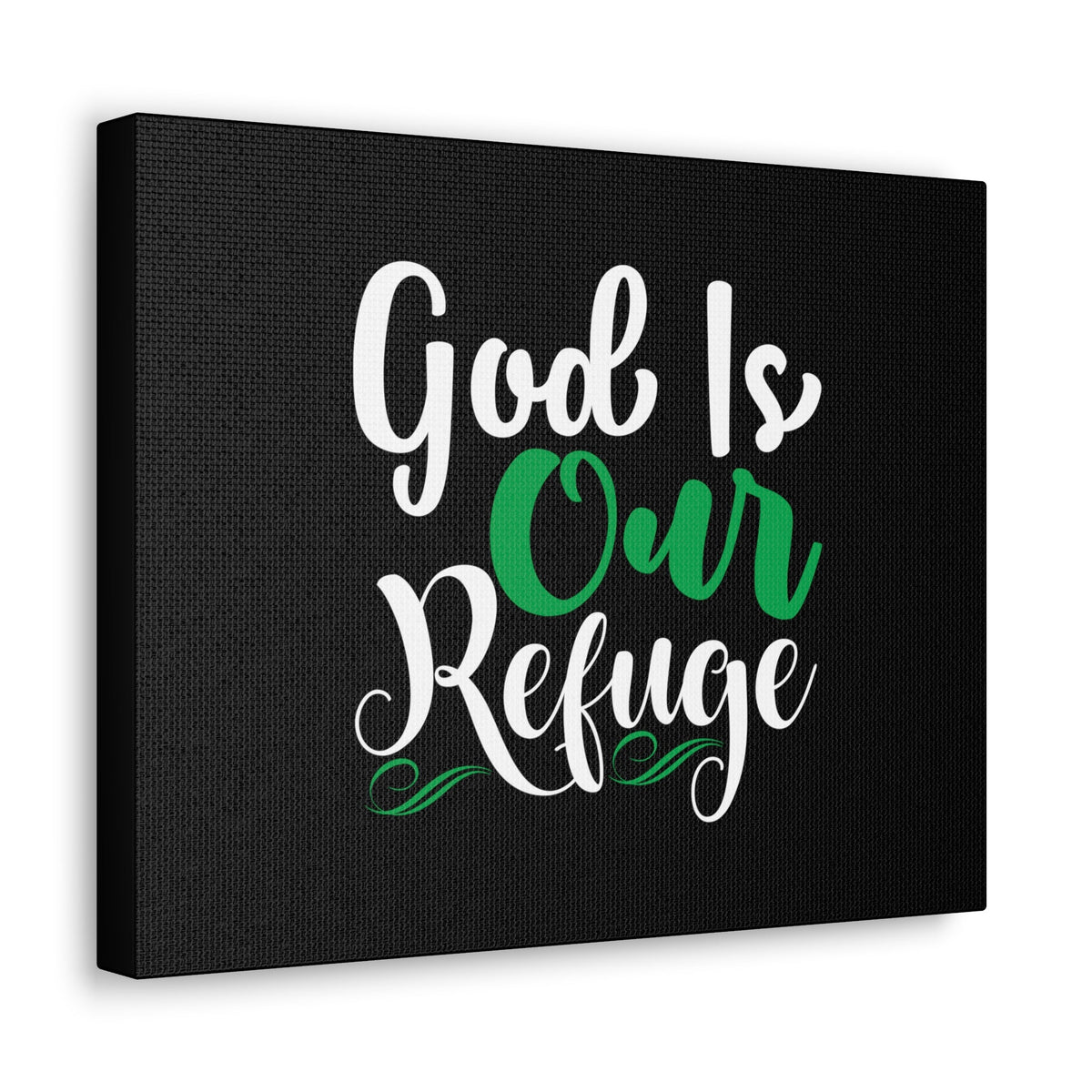 Scripture Walls God Is Our Refuge Psalm 46:1 Green Christian Wall Art Bible Verse Print Ready to Hang Unframed-Express Your Love Gifts