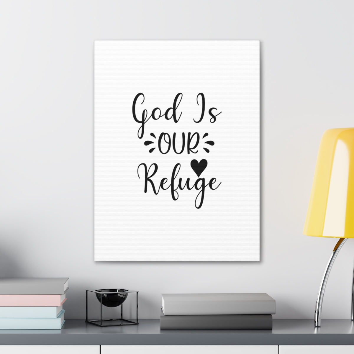Scripture Walls God Is Our Refuge Psalm 46:1 Heart Christian Wall Art Bible Verse Print Ready to Hang Unframed-Express Your Love Gifts