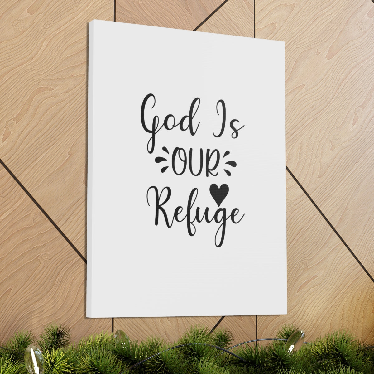 Scripture Walls God Is Our Refuge Psalm 46:1 Heart Christian Wall Art Bible Verse Print Ready to Hang Unframed-Express Your Love Gifts
