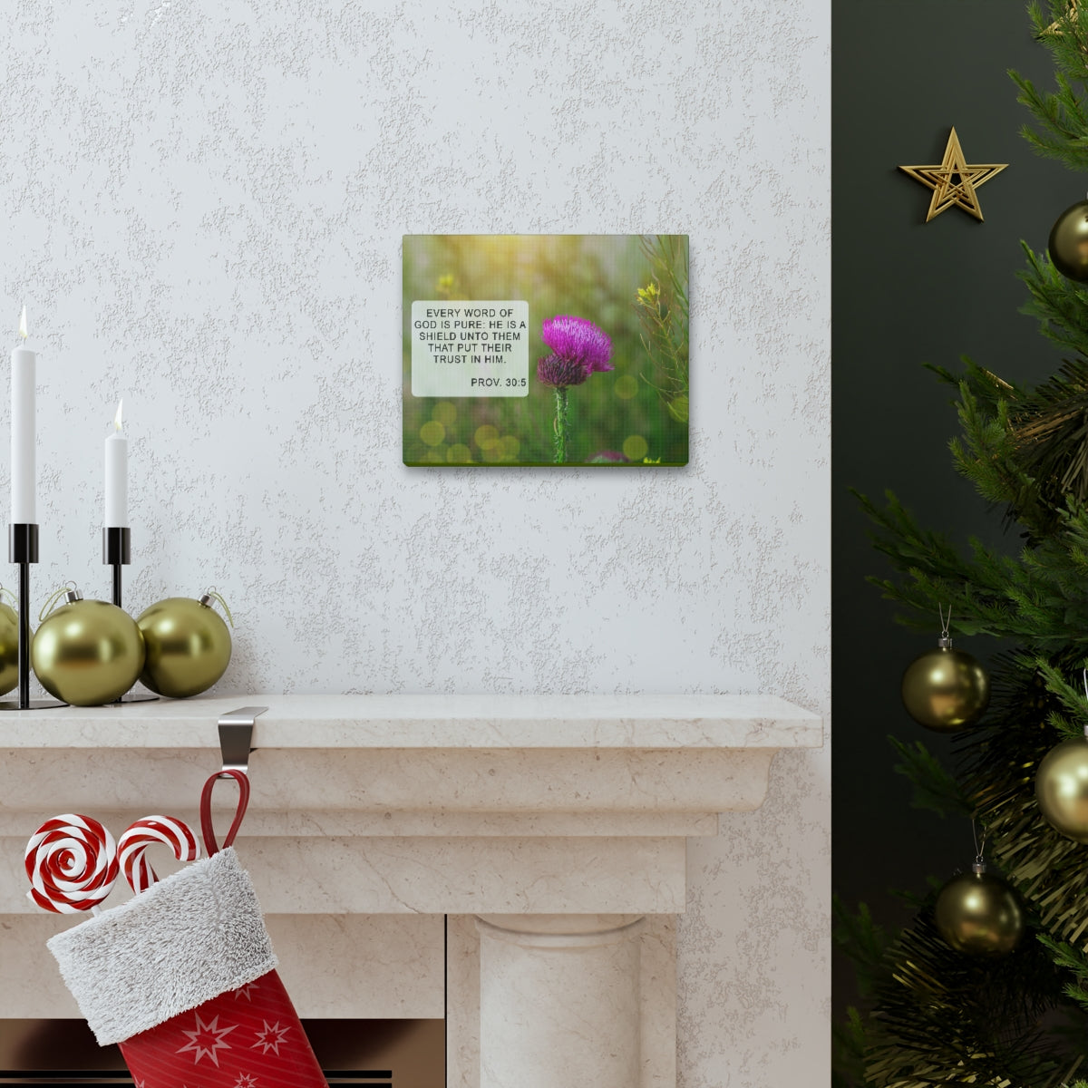 Scripture Walls God Is Pure Proverbs 30:5 Bible Verse Canvas Christian Wall Art Bible Verse Print Ready To Hang Unframed-Express Your Love Gifts