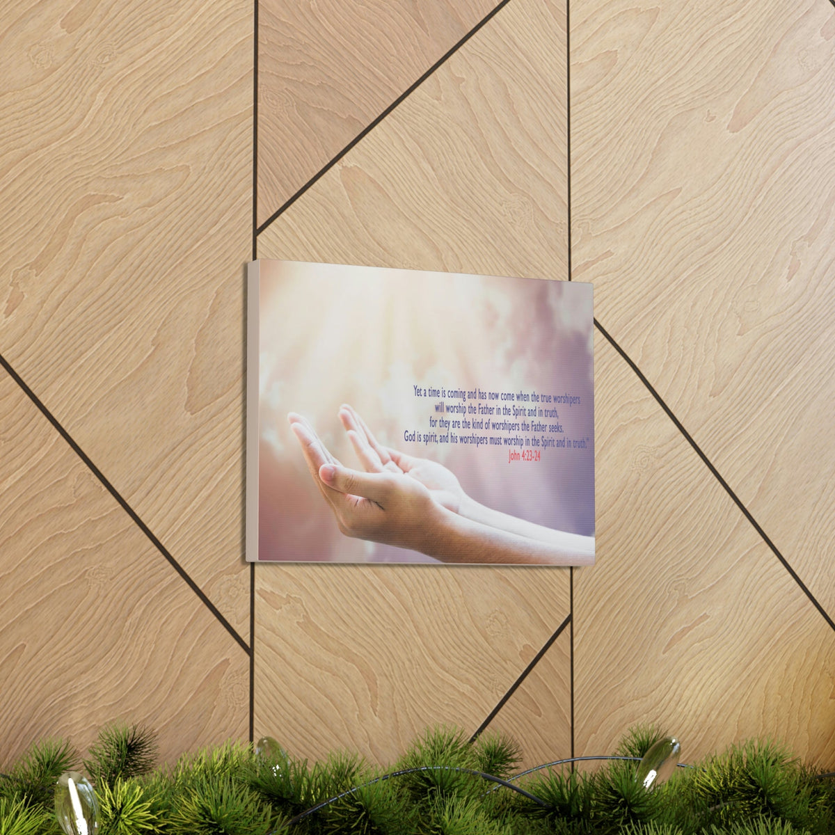 Scripture Walls God Is Spirit John 4:24 Bible Verse Canvas Christian Wall Art Bible Verse Print Ready To Hang Unframed-Express Your Love Gifts