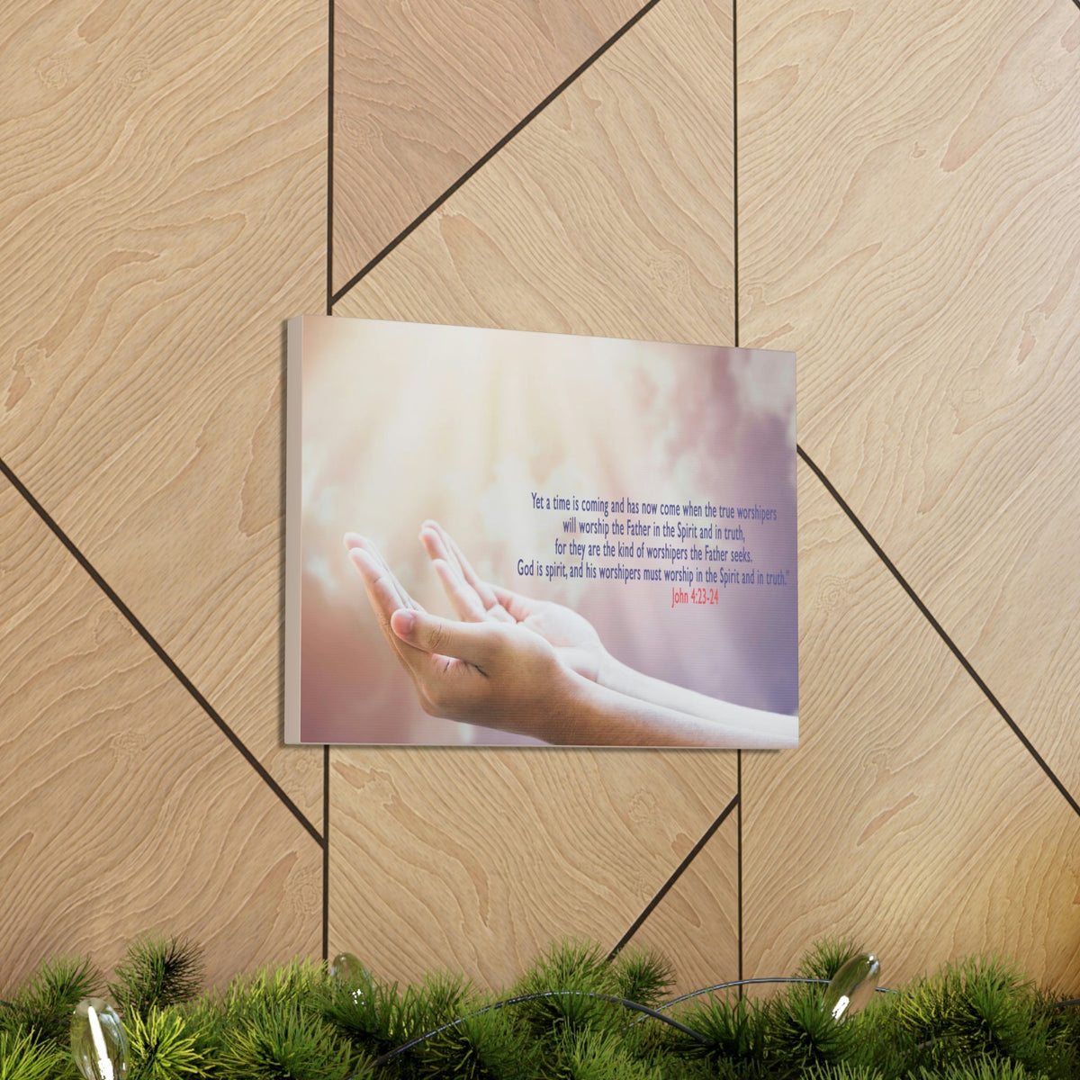 Scripture Walls God Is Spirit John 4:24 Bible Verse Canvas Christian Wall Art Bible Verse Print Ready To Hang Unframed-Express Your Love Gifts