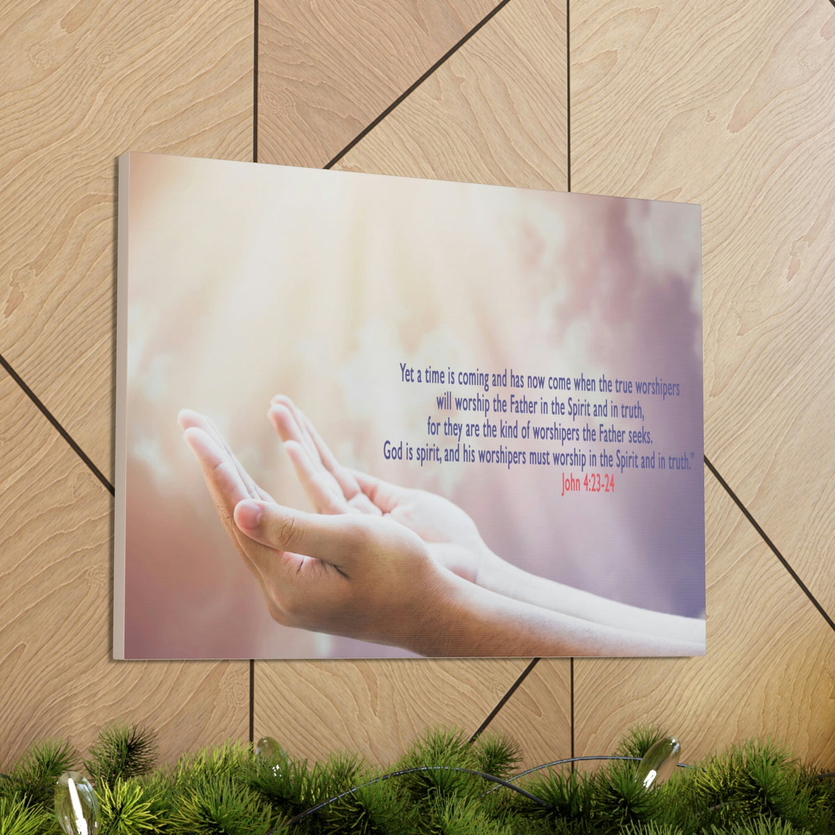 Scripture Walls God Is Spirit John 4:24 Bible Verse Canvas Christian Wall Art Bible Verse Print Ready To Hang Unframed-Express Your Love Gifts