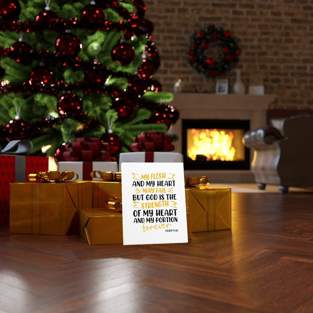 Scripture Walls God Is The Strength Psalm 73:26 Bible Verse Canvas Christian Wall Art Ready to Hang Unframed-Express Your Love Gifts