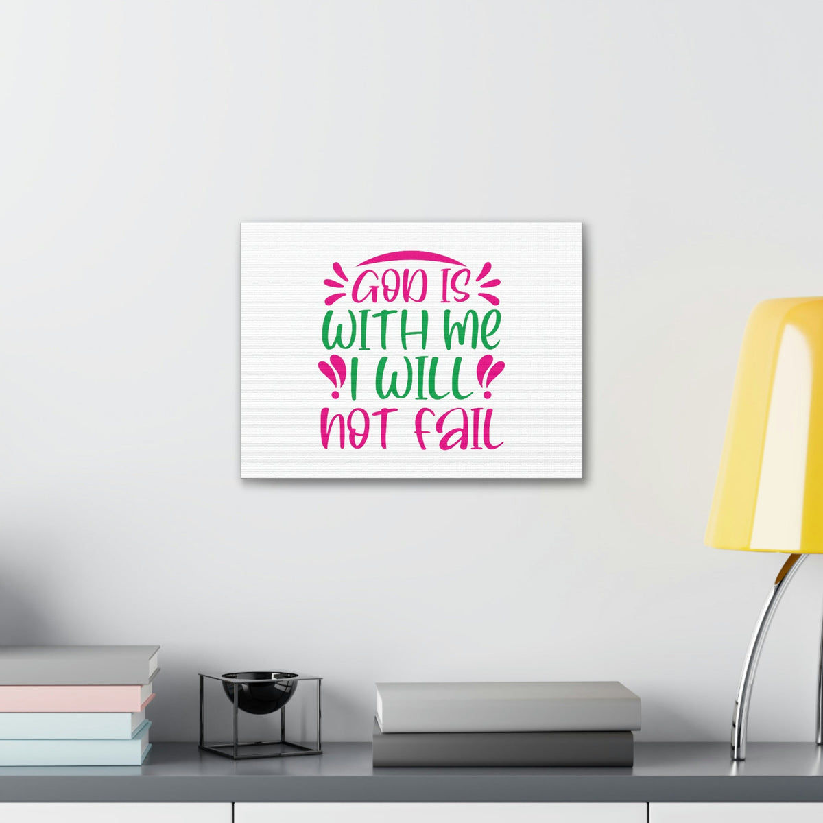 Scripture Walls God Is With Me, I Will Not Fail Psalm 46:5 Christian Wall Art Bible Verse Print Ready to Hang Unframed-Express Your Love Gifts