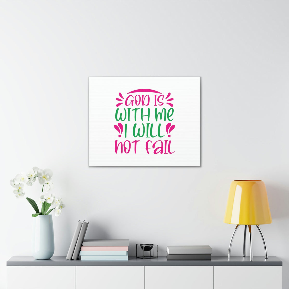 Scripture Walls God Is With Me, I Will Not Fail Psalm 46:5 Christian Wall Art Bible Verse Print Ready to Hang Unframed-Express Your Love Gifts