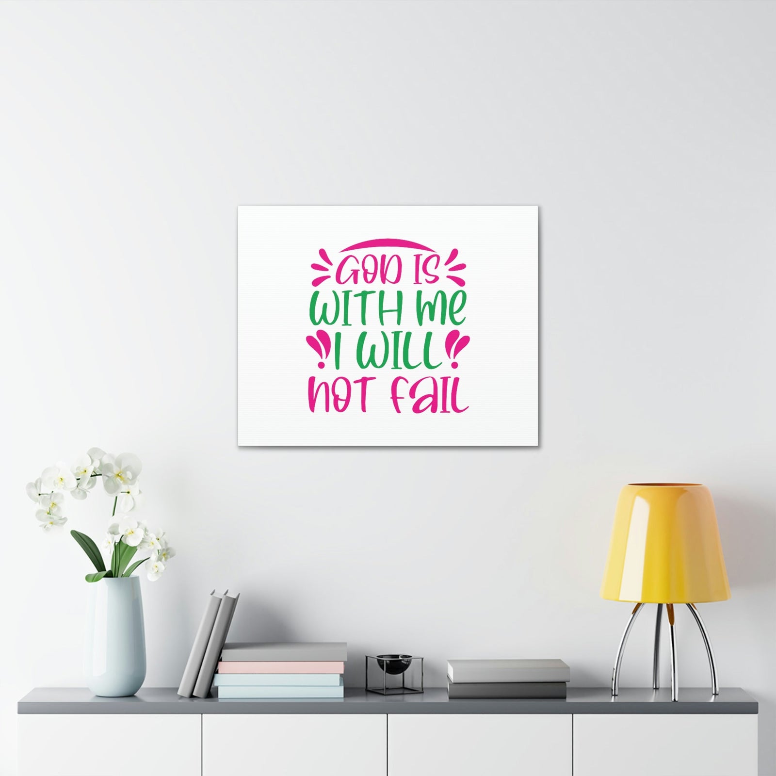 Scripture Walls God Is With Me, I Will Not Fail Psalm 46:5 Christian Wall Art Bible Verse Print Ready to Hang Unframed-Express Your Love Gifts