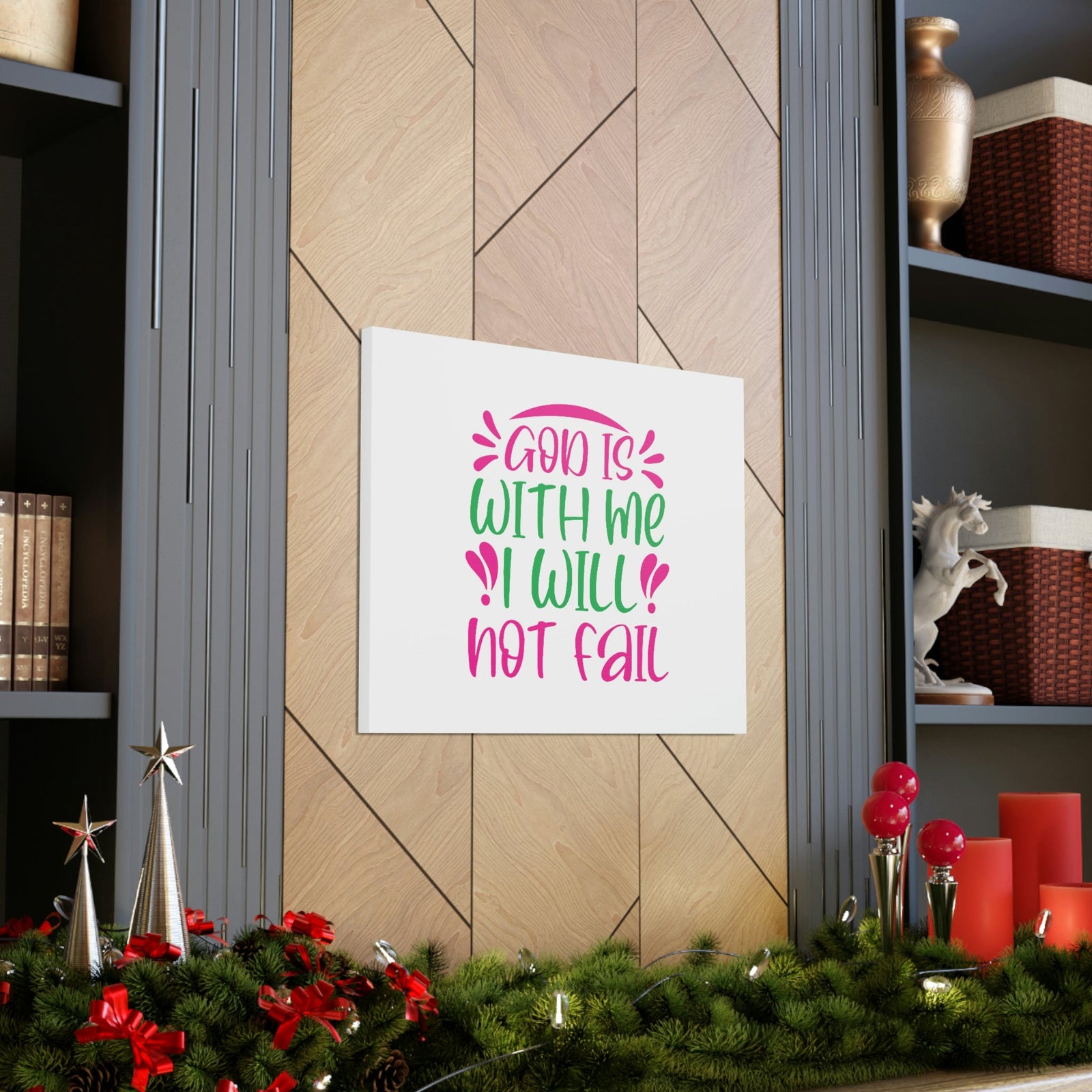 Scripture Walls God Is With Me, I Will Not Fail Psalm 46:5 Christian Wall Art Bible Verse Print Ready to Hang Unframed-Express Your Love Gifts