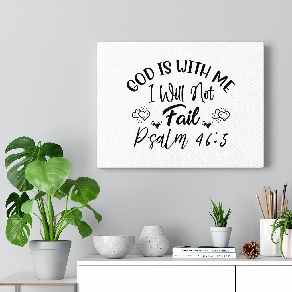 Scripture Walls God Is With Me Psalm 46:5 Bible Verse Canvas Christian Wall Art Ready to Hang Unframed-Express Your Love Gifts