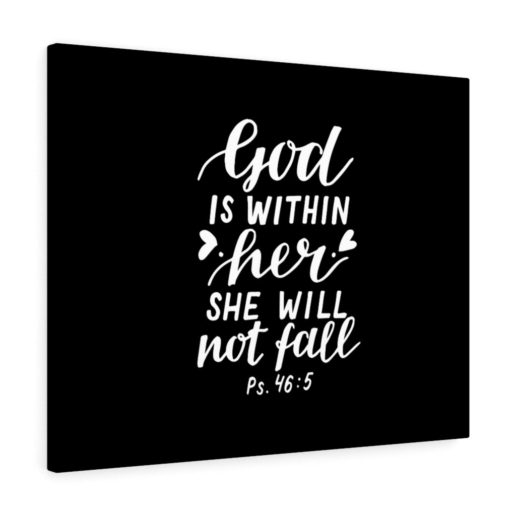 Scripture Walls God Is Within Her Psalm 46:5 Bible Verse Canvas Christian Wall Art Ready to Hang Unframed-Express Your Love Gifts
